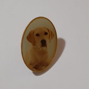 Oval Golden Labrador Retriever dog lapel pin 1" dog lovers